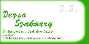 dezso szakmary business card