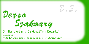 dezso szakmary business card